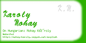 karoly mohay business card